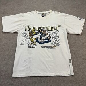 Vintage Raw Blue ABR Mens  Large T Shirt TBone Vs TubbyT Hip Hop Y2K White L